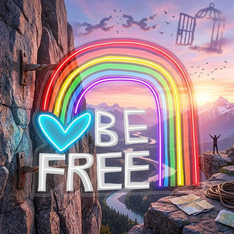 Be Free! LED Neon Sign Light Pop Art