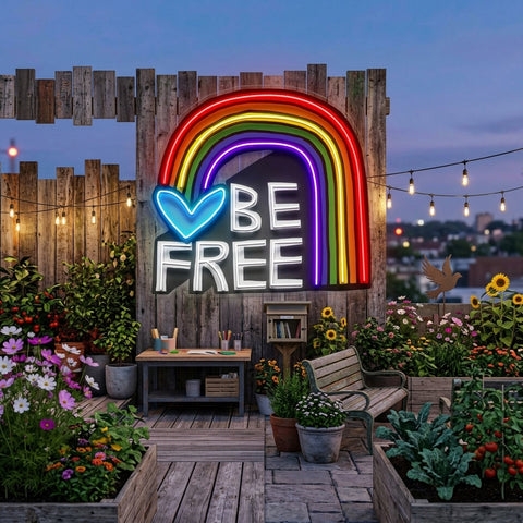 Be Free! LED Neon Sign Light Pop Art