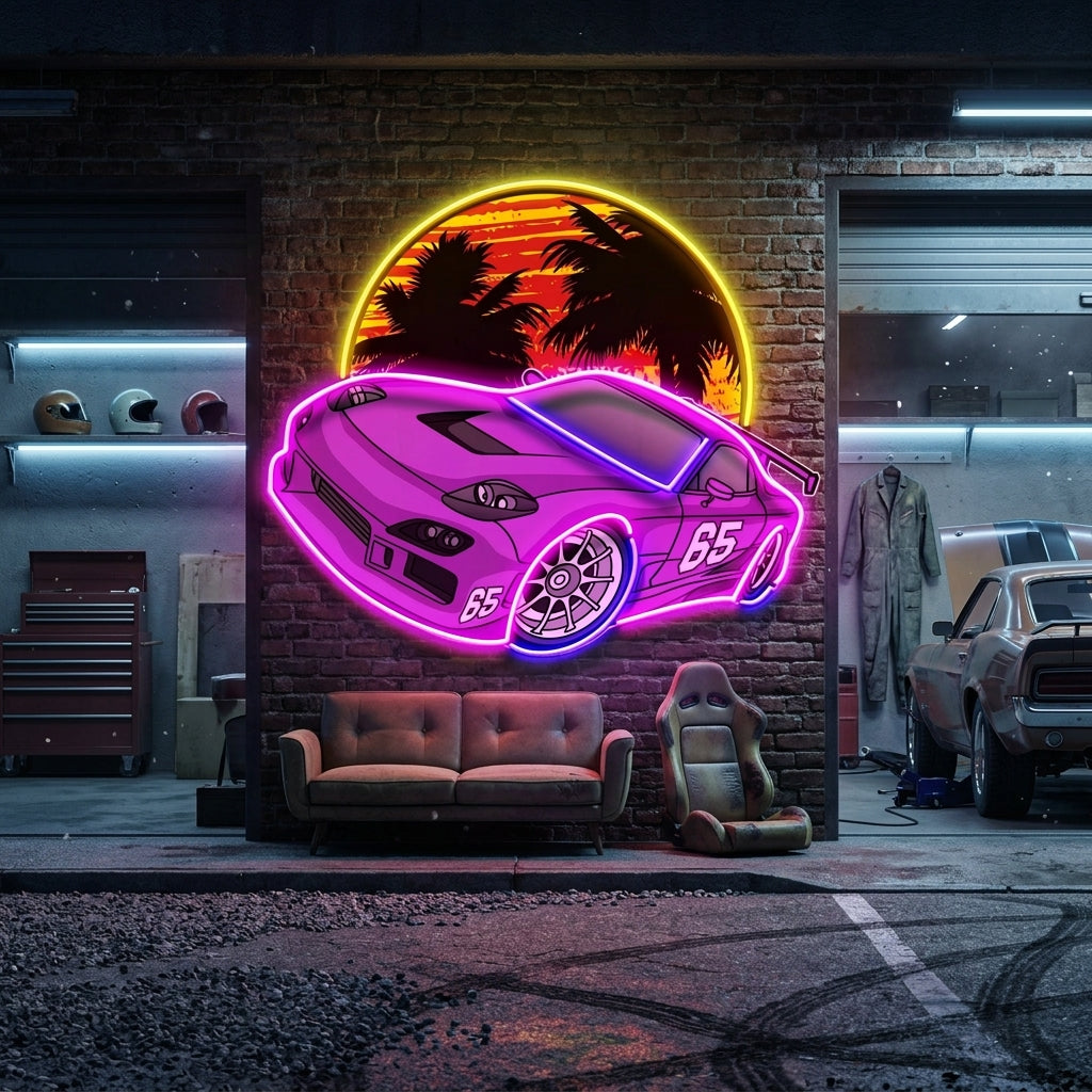 Beach Side Racing LED Neon Sign Light Pop Art