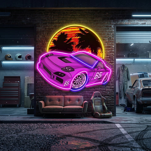 Beach Side Racing LED Neon Sign Light Pop Art