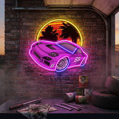 Beach Side Racing LED Neon Sign Light Pop Art