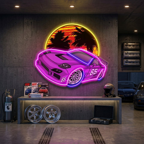 Beach Side Racing LED Neon Sign Light Pop Art