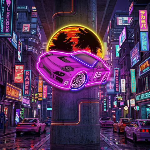 Beach Side Racing LED Neon Sign Light Pop Art