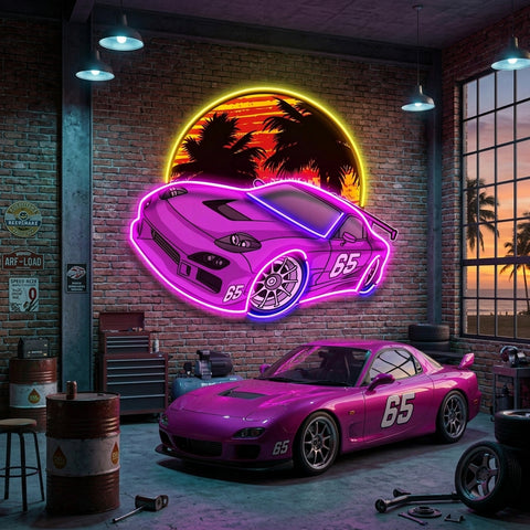 Beach Side Racing LED Neon Sign Light Pop Art