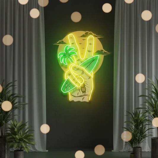 Beach Sunset LED Neon Sign Tropical Home Decor Art