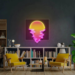 Beautiful Sunset Beach Retro Style Artwork Led Neon Sign Light