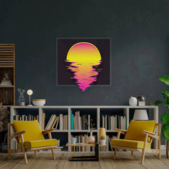 Beautiful Sunset Beach Retro Style Artwork Led Neon Sign Light