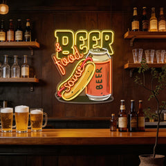 Beer & Hot Dog Are The Best Duo LED Neon Sign Light Pop Art
