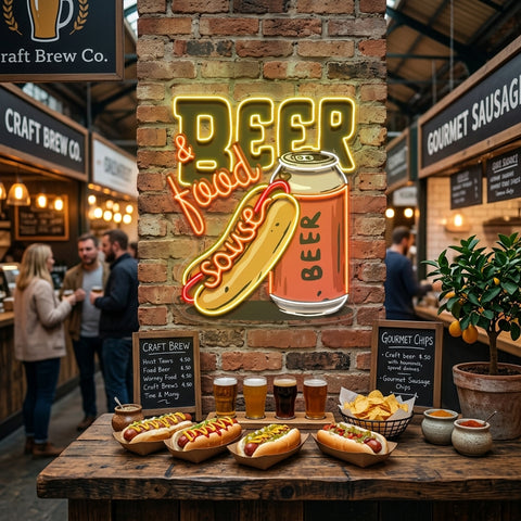 Beer & Hot Dog Are The Best Duo LED Neon Sign Light Pop Art