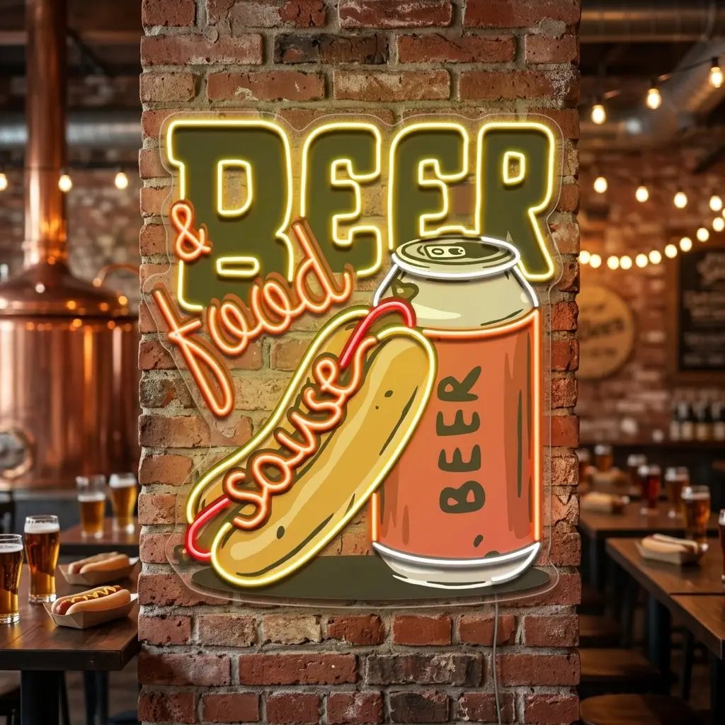Beer & Hot Dog Are The Best Duo LED Neon Sign Light Pop Art