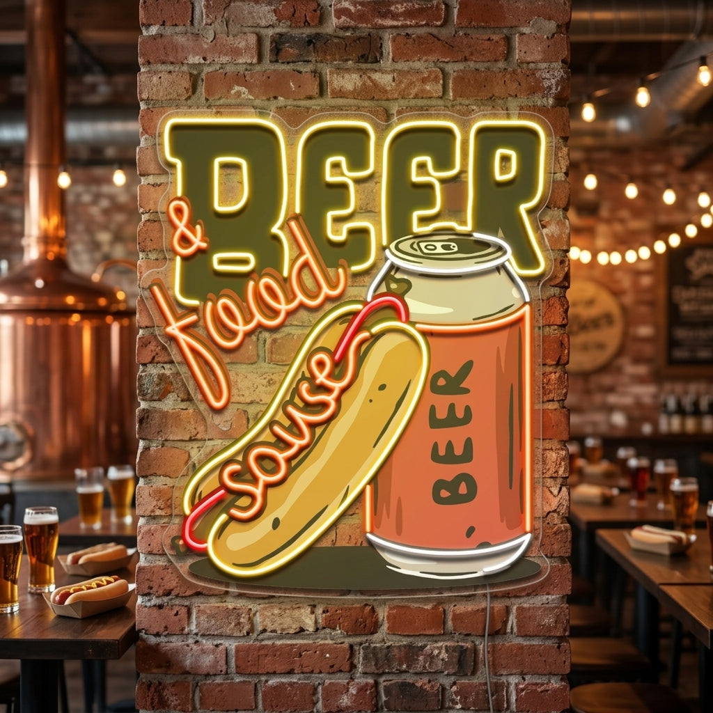 Beer & Hot Dog Are The Best Duo LED Neon Sign Light Pop Art
