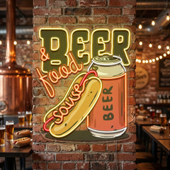Beer & Hot Dog Are The Best Duo LED Neon Sign Light Pop Art
