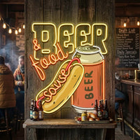 Beer & Hot Dog Are The Best Duo LED Neon Sign Light Pop Art