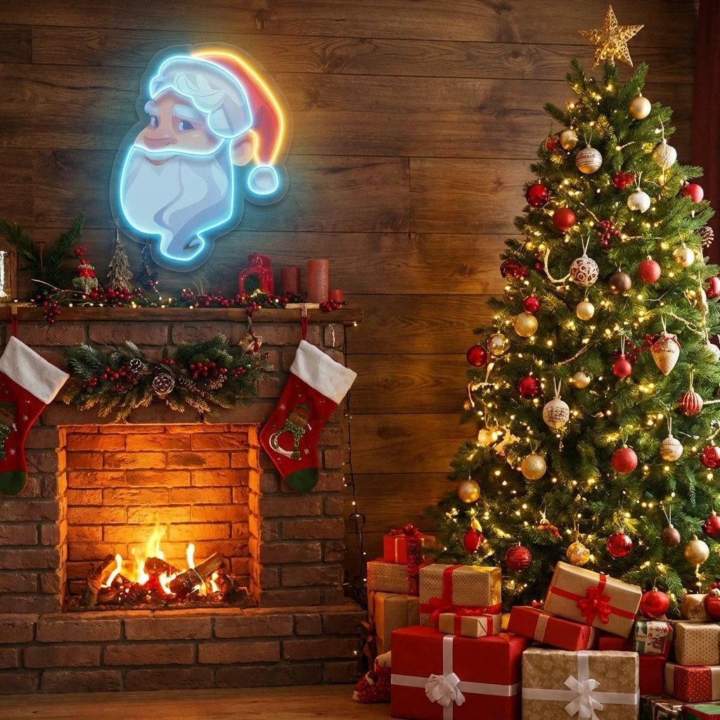 Big Beard Santa Led Neon Sign Light