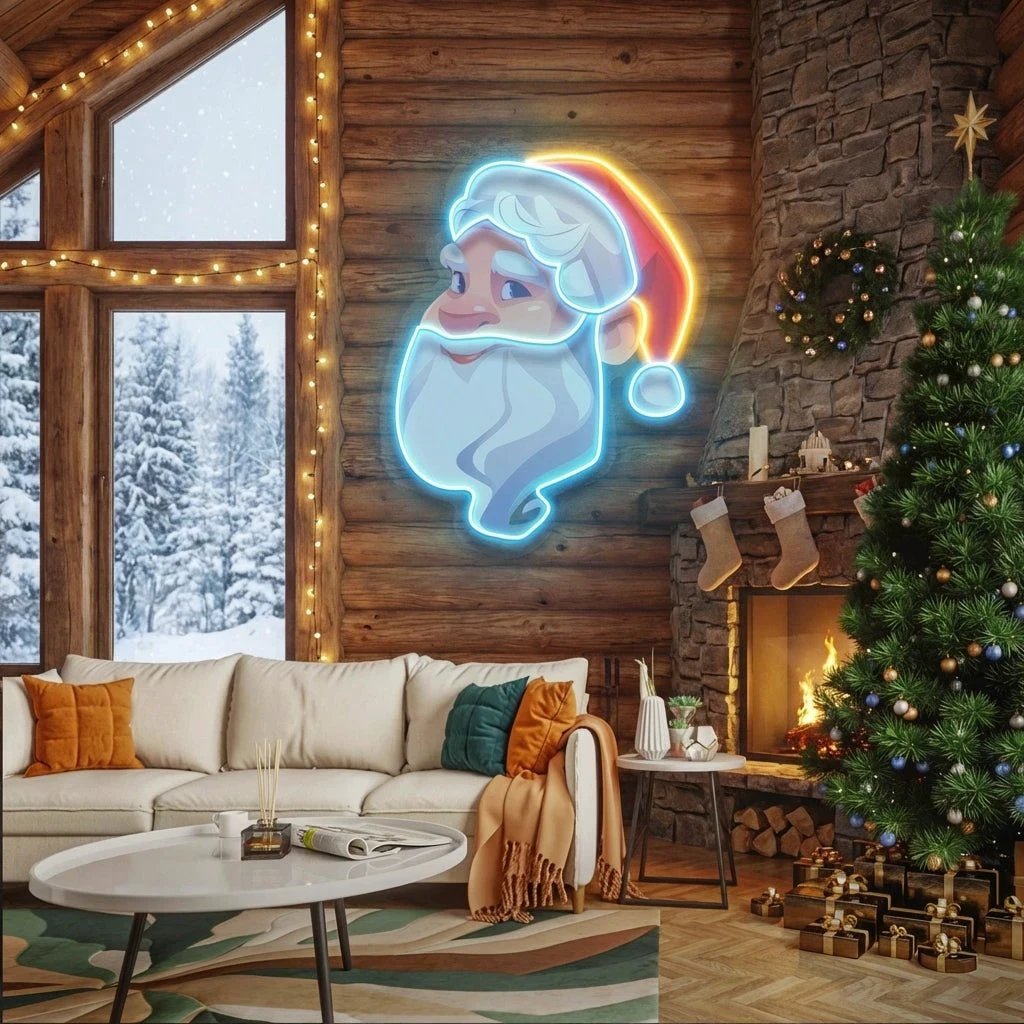 Big Beard Santa Led Neon Sign Light
