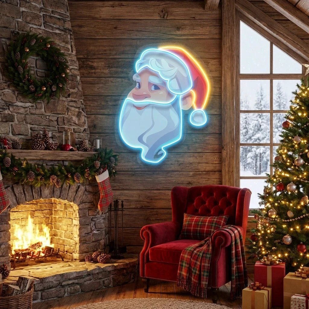 Big Beard Santa Led Neon Sign Light