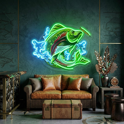 Big Wave Fishing LED Neon Sign Light Pop Art