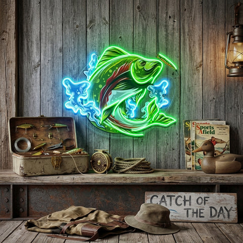 Big Wave Fishing LED Neon Sign Light Pop Art