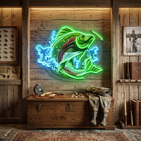 Big Wave Fishing LED Neon Sign Light Pop Art
