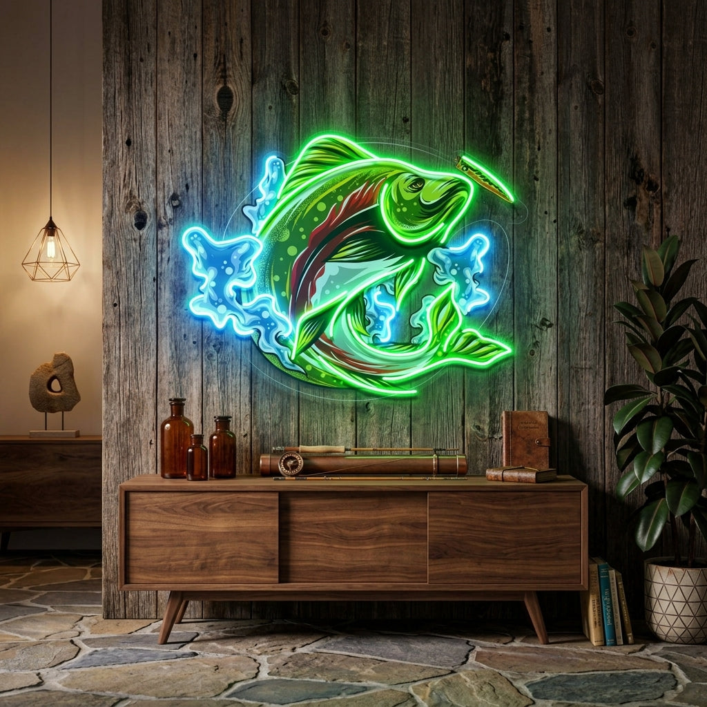 Big Wave Fishing LED Neon Sign Light Pop Art