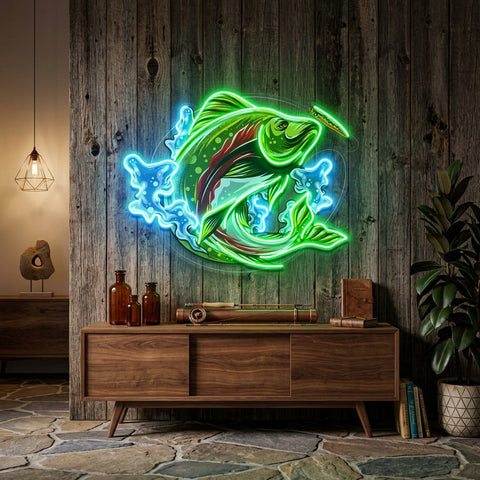 Big Wave Fishing LED Neon Sign Light Pop Art