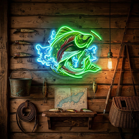 Big Wave Fishing LED Neon Sign Light Pop Art