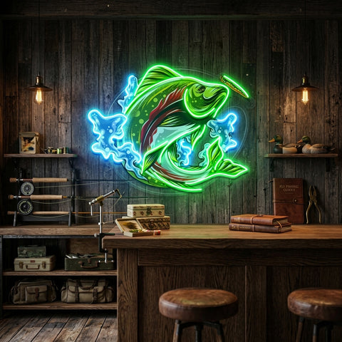 Big Wave Fishing LED Neon Sign Light Pop Art