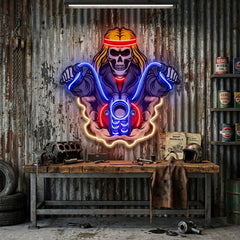 Biker Skull LED Neon Sign Light Pop Art