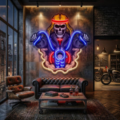 Biker Skull LED Neon Sign Light Pop Art