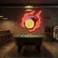Billiard Pool Wall Decor, Poolroom, Sport Art Decor Home Interior Artwork Led Neon Sign Light