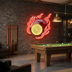 Billiard Pool Wall Decor, Poolroom, Sport Art Decor Home Interior Artwork Led Neon Sign Light