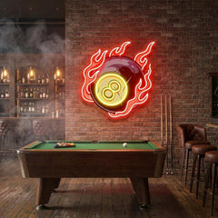 Billiard Pool Wall Decor, Poolroom, Sport Art Decor Home Interior Artwork Led Neon Sign Light