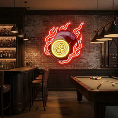 Billiard Pool Wall Decor, Poolroom, Sport Art Decor Home Interior Artwork Led Neon Sign Light