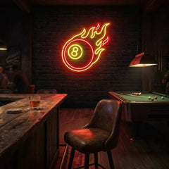 Billiard Pool Wall Decor, Poolroom, Sport Art Decor Home Interior Artwork Led Neon Sign Light