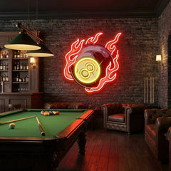 Billiard Pool Wall Decor, Poolroom, Sport Art Decor Home Interior Artwork Led Neon Sign Light