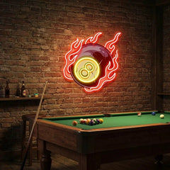 Billiard Pool Wall Decor, Poolroom, Sport Art Decor Home Interior Artwork Led Neon Sign Light