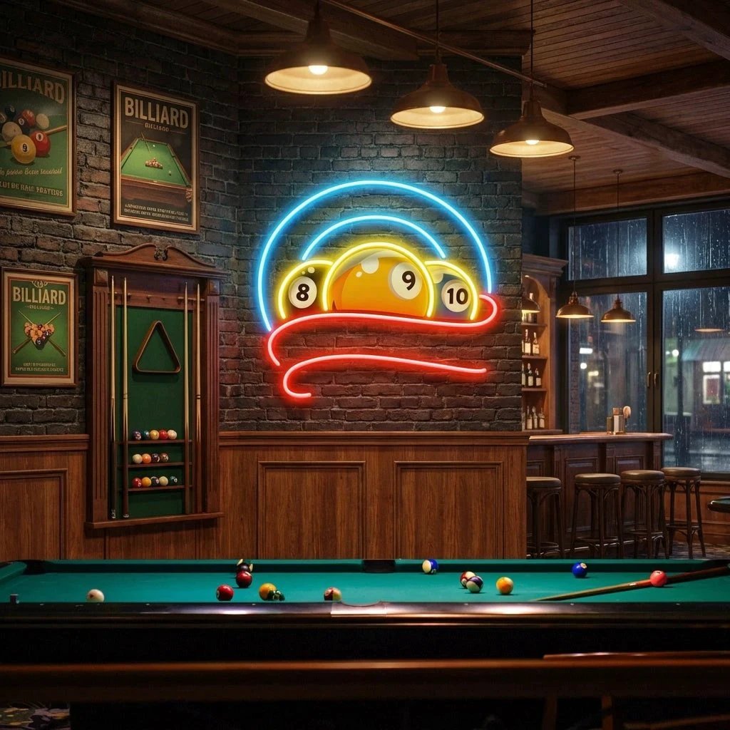 Billiard, Pool And Snooker Artwork Led Neon Sign Light