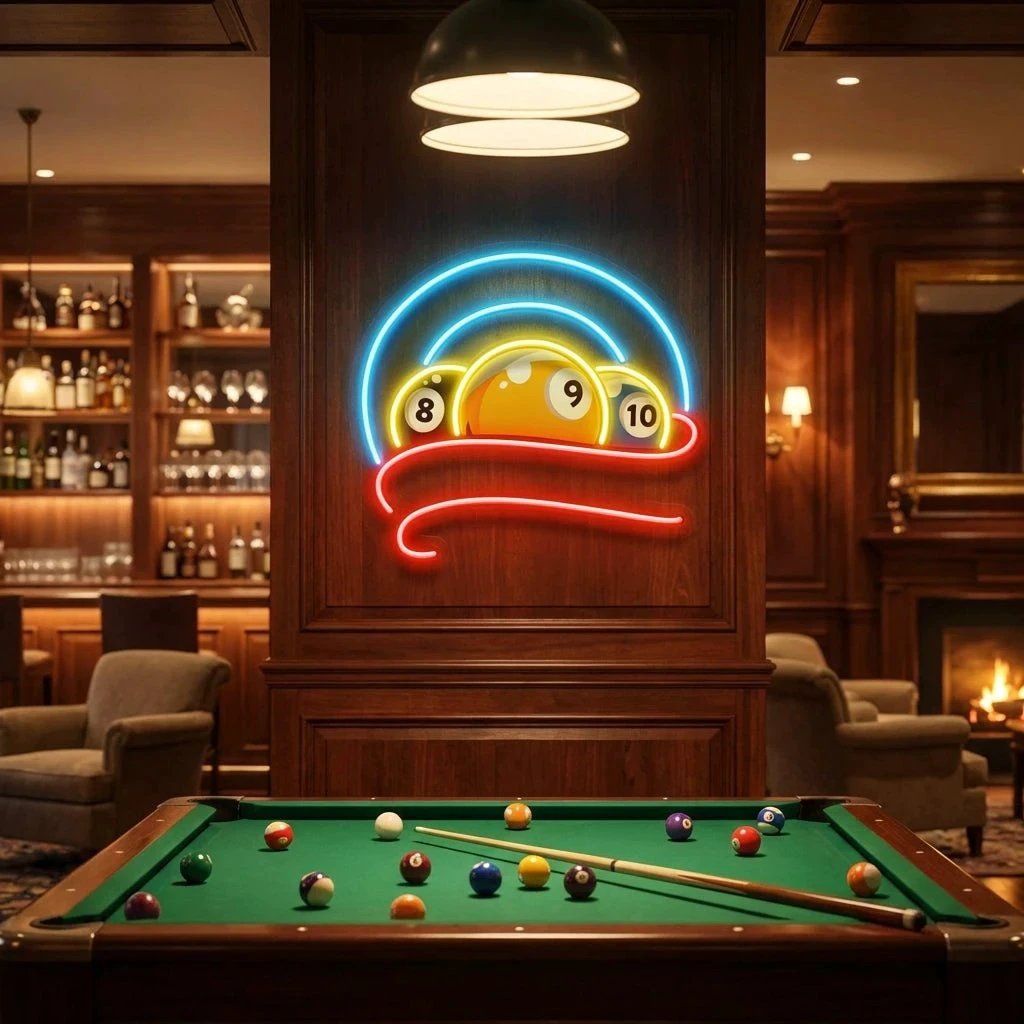 Billiard, Pool And Snooker Artwork Led Neon Sign Light
