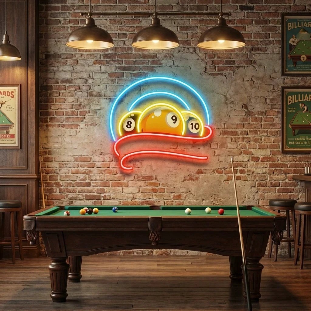Billiard, Pool And Snooker Artwork Led Neon Sign Light