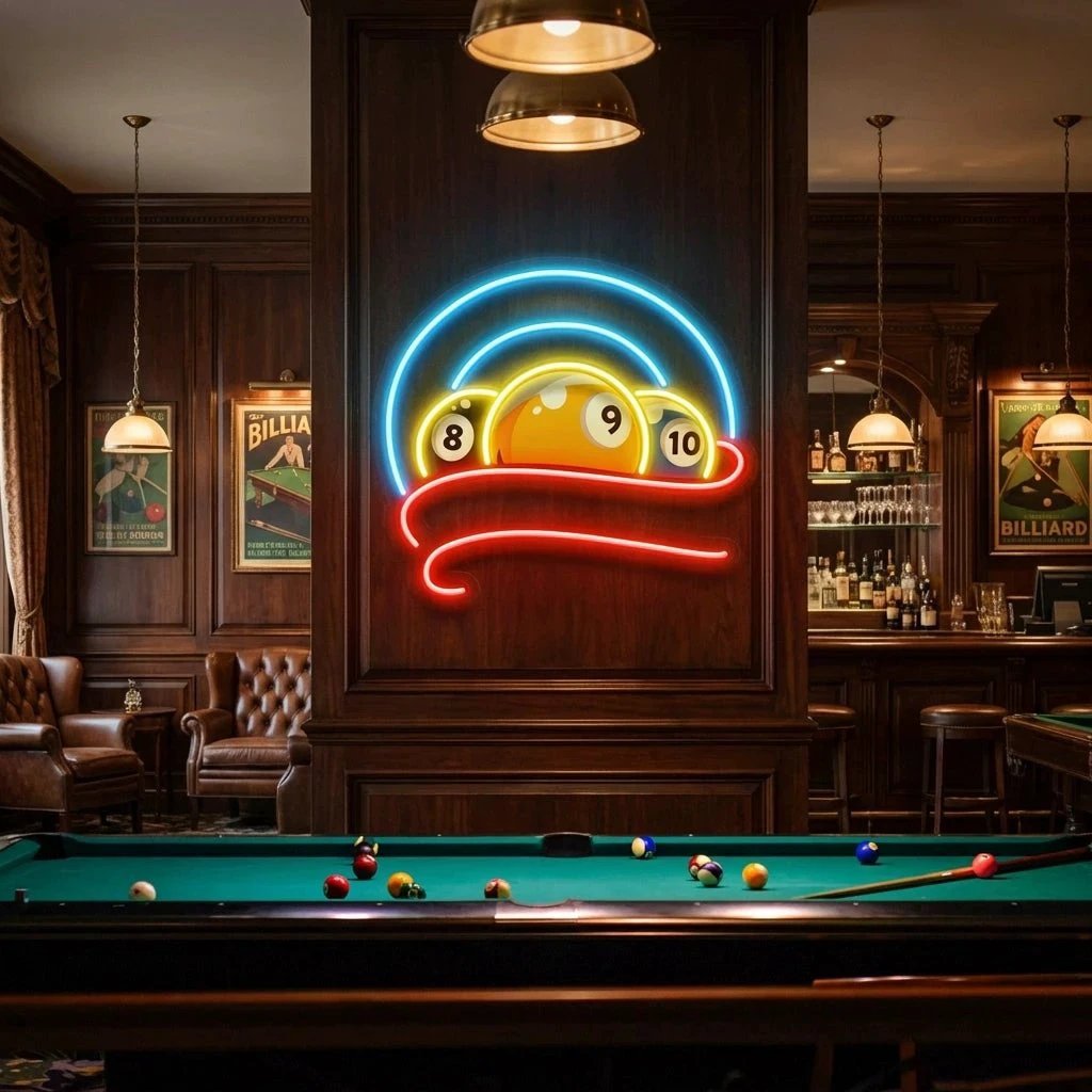 Billiard, Pool And Snooker Artwork Led Neon Sign Light
