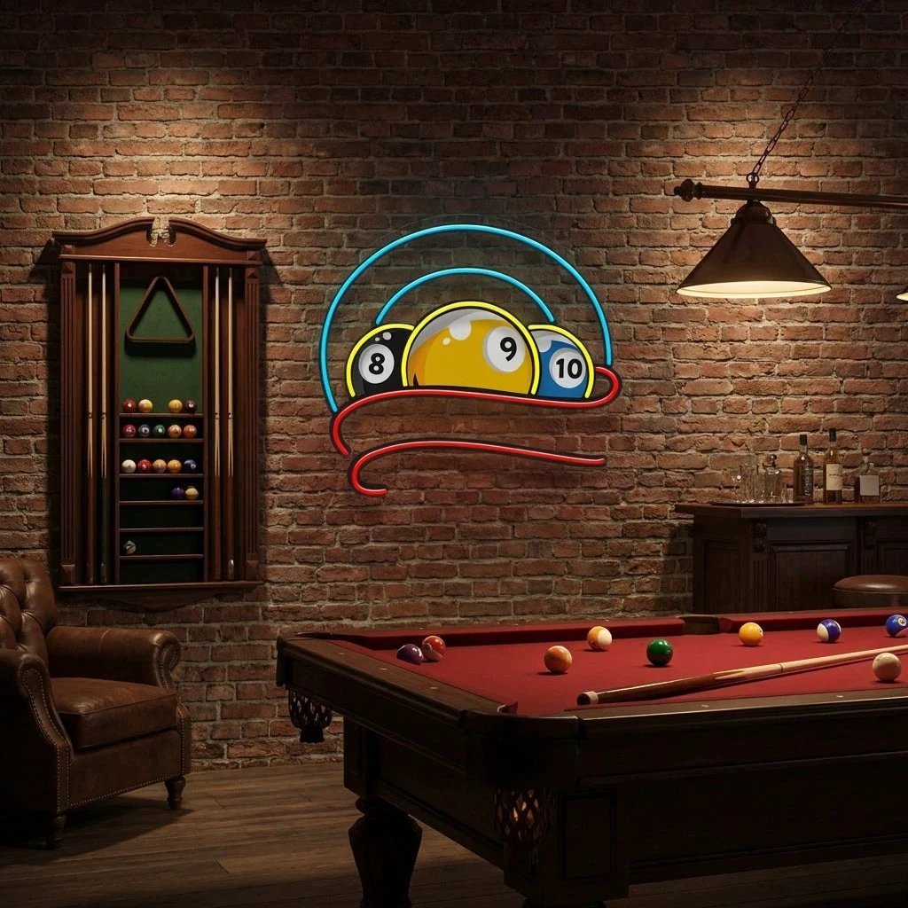 Billiard, Pool And Snooker Artwork Led Neon Sign Light