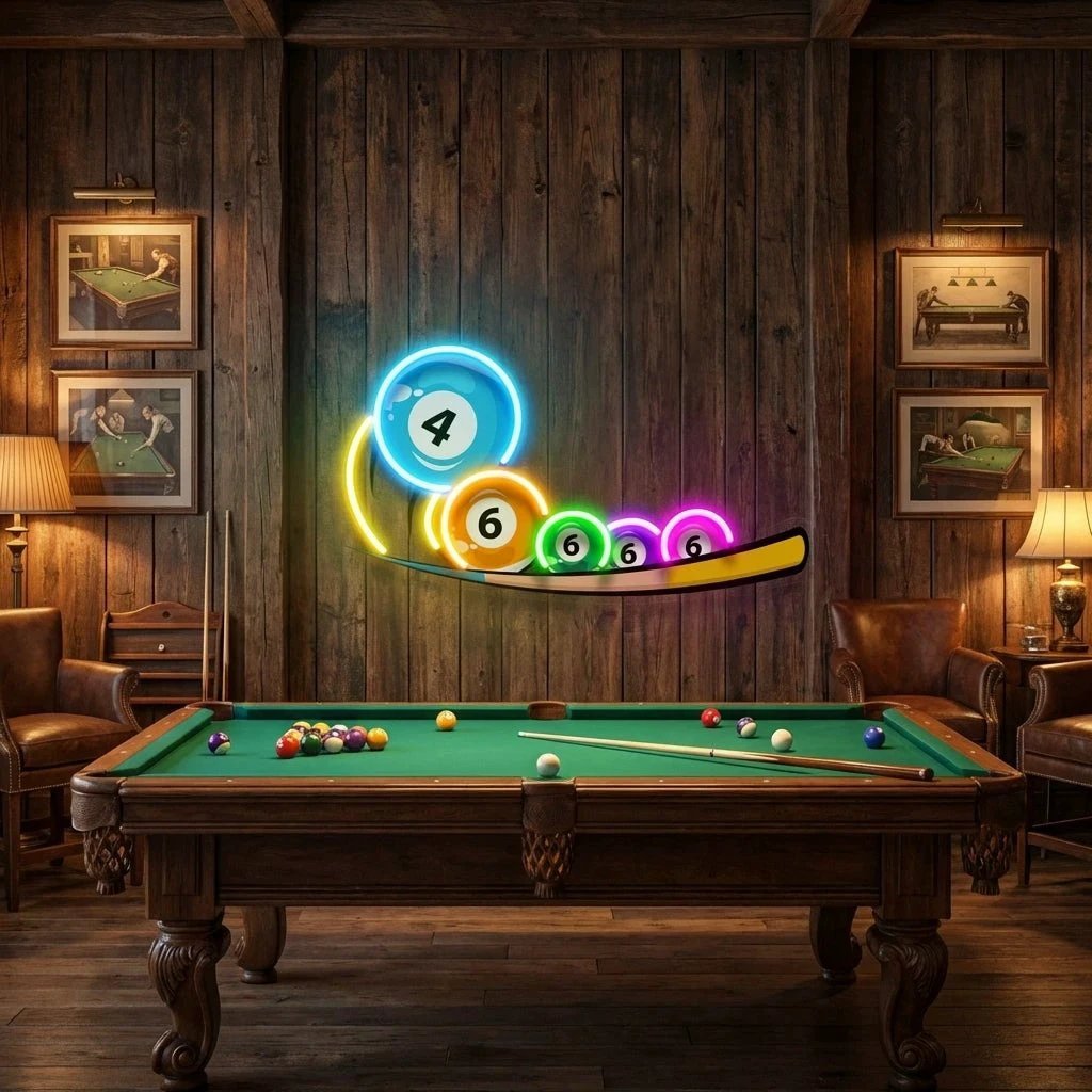 Billiard, Pool, Snooker Decor Artwork Led Neon Sign Light