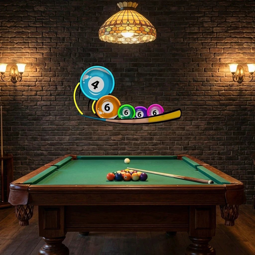 Billiard, Pool, Snooker Decor Artwork Led Neon Sign Light