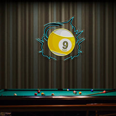 Billiards Decor, Snooker Wall Sign, Man Cave Wall Art, Artwork Led Neon Sign Light