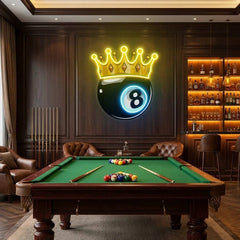 Billiards Wall Art, Billiards Balls Game Room Decor, Pub Decor Artwork Led Neon Sign Light