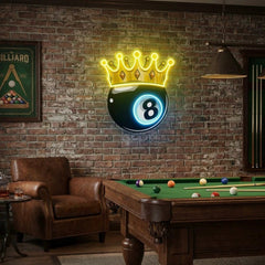Billiards Wall Art, Billiards Balls Game Room Decor, Pub Decor Artwork Led Neon Sign Light