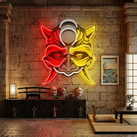 Black Devil Mask LED Neon Sign Light Pop Art