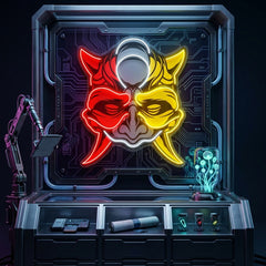 Black Devil Mask LED Neon Sign Light Pop Art