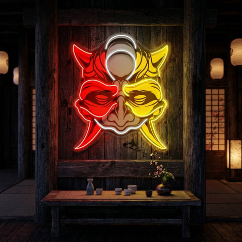 Black Devil Mask LED Neon Sign Light Pop Art