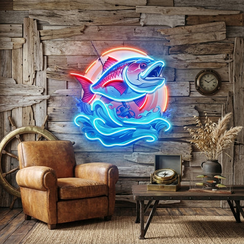 Blue Sea Fish LED Neon Sign Light Pop Art